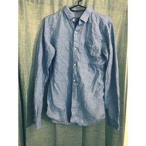 Armani Exchange Men’s S Slim Fit Blue Button-down